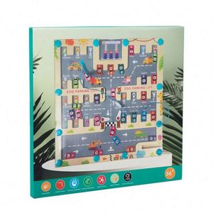 Toddler Travel Table Game Boys Girls Gift Wooden Animal Learning Board <b>Puzzle</b> Magnetic Alphabet Maze - Product Image 6