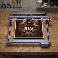 Nueva Grabadora y Cortadora Láser Falcon CR-Laser de 5W, Tipo Gantry, Refrigerada por Aire, CNC, con Vectorización Automática de Fotos para Acrílico, Madera y Cuero
