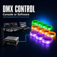 Bracelet LED programmable 15 couleurs, contrôle DMX via application, bracelet lumineux pour concert, fête, personnalisable