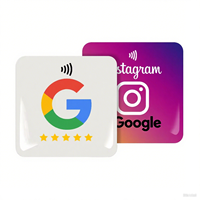 Support d'affichage intelligent NFC avec puce 215 et QR pour avis Google, en acrylique, pour table de restaurant