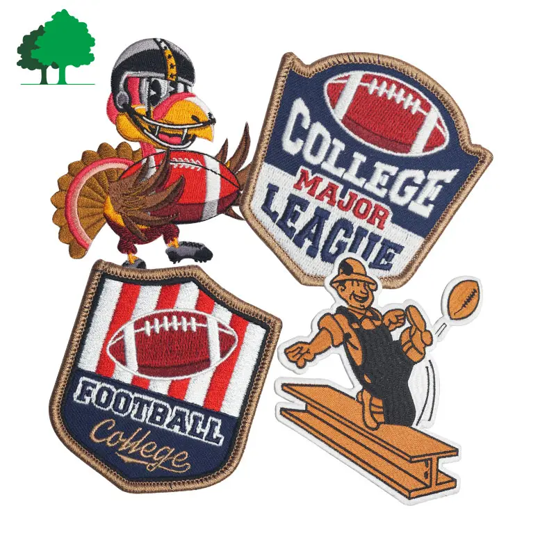Direct factory sale custom high quality cheaper embroidery patch for Custom American football Patch