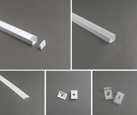 Bande LED personnalisée, série 6000, profil carré en aluminium extrudé 14 mm x 19 mm, découpe, poinçonnage, décorations industrielles