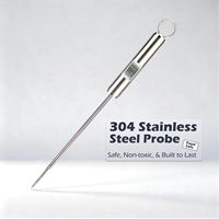 Termometer Makanan Digital Stainless Steel dengan LCD Backlight dan Probe Daging untuk Dapur dan BBQ