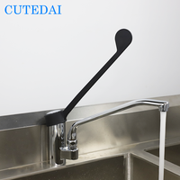 Robinet de cuisine monocommande contemporain en laiton, mitigeur haut pour lavabo, à poser sur comptoir, bec orientable, finition chromée, avec cartouche, garantie 3 ans, rotation 360°