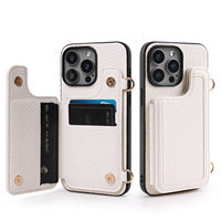 Étui de protection pour iPhone 18 Pro Max avec porte-cartes et cordon, compatible avec les coques de téléphone iPhone 17, 16, 15, 14, 13