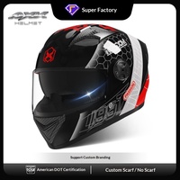 Casque intégral unisexe toutes saisons universel pour moto électrique, certifié DOT, en polypropylène, modèle Custom AXK Fire Ant, pour le marché international
