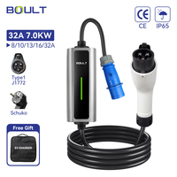 Chargeur EV portable BOULT 7KW GBT TYPE2 Type1 J1772 16A 32A 3.5kw 7kw 220v AC Charge rapide pour voitures électriques CE