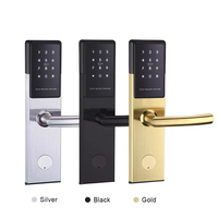 Serrure de porte d'hôtel intelligente en acier inoxydable 304, sans clé, contrôlée par application TTlock, avec encodeur de carte, mot de passe numérique et clé électronique pour hôtels intelligents
