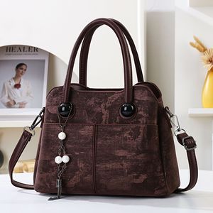 Sac à main femme 2026 avec poignée supérieure, sac fourre-tout à bandoulière avec breloque pompon perlé, sac à main tendance pour femme - Product Image 4