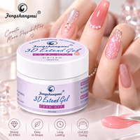 Usine professionnelle de gel UV 3D pour ongles, couleur gelée nude rose, 15g, durcissement LED en 60s, pour marque