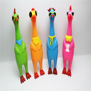 Hot bán vui cắn kháng Chew Squeaky Dog PVC Vinyl Đồ chơi con chó con nhai Đồ chơi màu vàng vui cao su Scream gà đồ chơi - Product Image 6