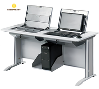 Service de fourniture tout-en-un pour salles informatiques scolaires : Table d'ordinateur pour salle de formation avec moniteur LCD relevable pour un seul élève