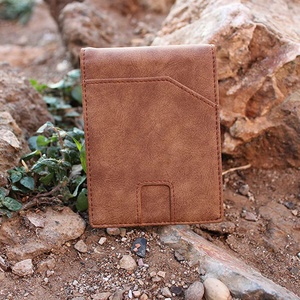 Custom RFID Blocking Money Clip Wallet Minimalist Front Pocket Leather Wallet for Men - Product Image 6