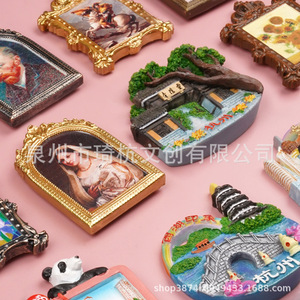 แม่เหล็กติดตู้เย็นรูปทรงแปลกตา วัดหลิงอิน หางโจว งานแฮนด์เมด ดีไซน์ดั้งเดิม ของที่ระลึก ของขวัญ - Product Image 3