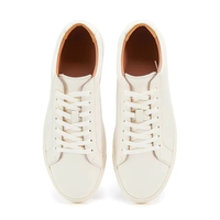 Chaussures mocassins pour hommes en cuir de vachette style skateboard, blanches, respirantes, antidérapantes, décontractées, à enfiler, pour l'automne/hiver