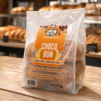 Sac à pain en LDPE avec logo personnalisé et marque privée, fourni directement par l'usine, certifié FDA, avec soufflet latéral pour boulangerie