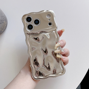 Sang trọng Electroplated Orange đá mô hình điện thoại trường hợp đối với iPhone 13 14 15 16 17 Pro Max sóng cạnh chống sốc mềm Cover quay lại - Product Image 6