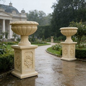 Pot de fleurs architectural de style européen vintage romain pour la décoration de jardin, de sol et d'extérieur - Product Image 1