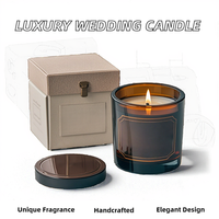 Bougie artisanale de luxe en cire de soja avec couvercles dorés, aromathérapie, décoration de mariage et cadeaux de Noël pour les fêtes et Diwali