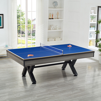 Table de billard multifonction 3-en-1 de 7 pieds, table de ping-pong et table de billard, en MDF, pour divertissement intérieur