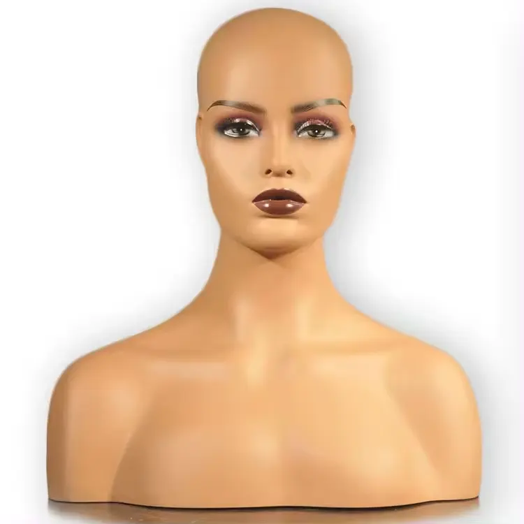 Tóc 2024 Nữ Mannequin Đào Tạo Đầu Vai Tạo Kiểu Tóc Công Cụ Bán Buôn Mannequin Head Cho Tóc Giả Hiển Thị Mô Hình