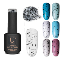 Vente en gros d'oeufs de caille Gel transparent avec des flocons noirs pour Nail Art en 15ml échantillon gratuit Chine fournisseurs HEMA TPO GRATUIT