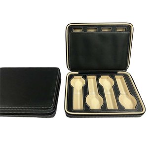 Wholesale Double Side Multi Slots Leather <b>Watch</b> Box Zipper Leather Wristwatch Storage Travel <b>Case</b> Custom Printed Logo - Product Image 2