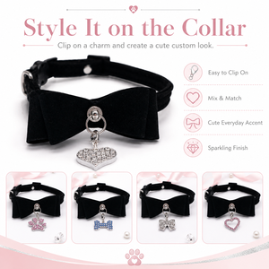 PUPE Alloy Rhinestone Hang Pendant Dangle Charms With Lobster Clasp Fit Pet Collar Key Chain DIY Accessories Jewelry Making Gift - Product Image 3