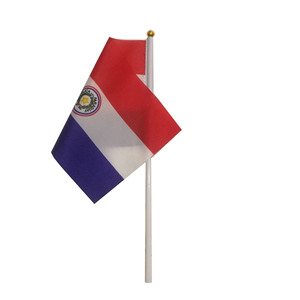 Banderas ondeando a mano de Paraguay, pancartas de plástico de poliéster <span class=keywords><strong>y</strong></span> vinilo con logotipo personalizado, número de modelo de bandera mundial - Product Image 5