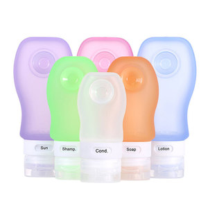 Botellas de silicona para viaje de 100 ml con etiquetas para cosméticos y artículos de aseo - Product Image 1