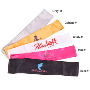 Add Logo personalizado Bordes de satén Envoltura de pelo Gancho Cinta de bucle Agarre de Peluca de seda Diadema de satén Envolturas de borde para frontal de encaje - Product Image 2