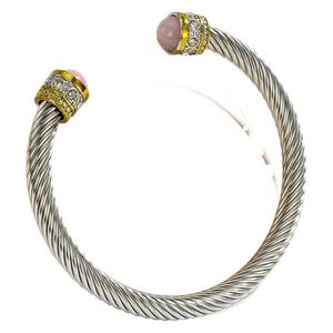 Stainless Steel Twisted Open <b>Bracelet</b> <b>Adjustable</b> Geometry Inlay Unisex Jewelry Gift Style 1 2 3 4 5 6 7 - Product Image 5