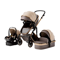 Poussette de luxe haute performance 2-en-1 bidirectionnelle avec amortisseurs, convertible assis-debout, pliable, pour nouveau-né