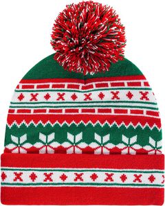 Bonnet de Noël en peluche rouge personnalisé avec logo, unisexe, pour enfants, en polyester, vierge, ajustable, en polaire épaisse et douce, pour fêtes de Noël - Product Image 1