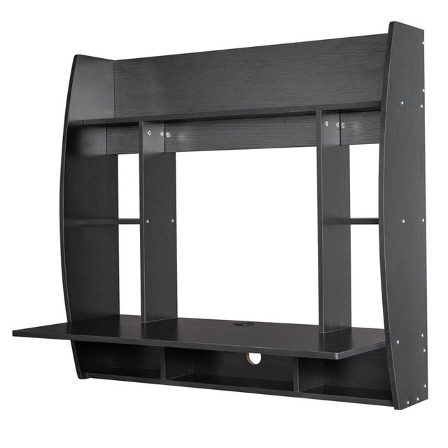 Multifunctional Wooden Fold Down Computer Table Space Saving Wall Mount Laptop Desk