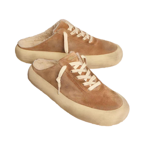 Chaussures décontractées rétro respirantes en daim de vache pour hommes et femmes, à semelle épaisse et amortissante, à enfiler, pour le printemps et l'automne - Product Image 4