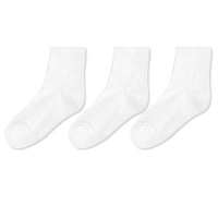 Vente en gros de chaussettes ras du cou de base blanches unies pour enfants 100% coton fabricants de chaussettes d'école pour garçons et filles