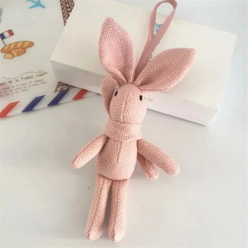 Pascua de encaje suave portatil de 20 cm vestido de conejo relleno de peluche animal de peluche juguete