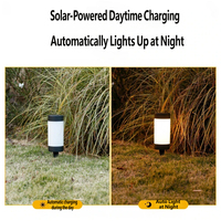 Lampe solaire pour pelouse, lampe de table, lampe de camping, cylindre ABS, étanche IP65, avec lumière blanche et chaude, pour jardin, pelouse, décoration de table extérieure
