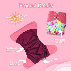 Pannolini di stoffa per bambini aderenti al carbone di bambù <span class=keywords><strong>neonato</strong></span> pannolini tascabili lavabili con inserti in microfibra copri pannolino tascabile riutilizzabile - Product Image 3