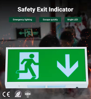 Éclairage d'urgence à LED Running Man Arrow Exit Sign Fire Exit Lamp Side mounted Double sides Maintained Rechargeable Exit Sign