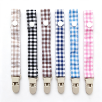 Attache-tétine en coton mousseline pour bébé, avec ruban, pour garçons et filles, sangle souple en tissu