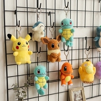 Porte-clés en peluche Pokémon de 4 pouces, mini-poupée anime, pendentif pour sac à dos scolaire, animaux en peluche de dessin animé Kawaii
