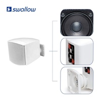 Haut-parleur mural PA 100V 8Ω Haut-parleur compact mini avec support pour musique d'ambiance et systèmes de sonorisation