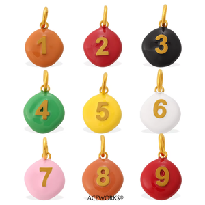 Amuletos de Números Dulces |   Colgantes de Números del 0 al 9 de Acero Inoxidable con Baño de Oro PVD de 18K y Esmalte |   Impermeable, Hipoalergénico y Resistente al Deslustre - Product Image 6
