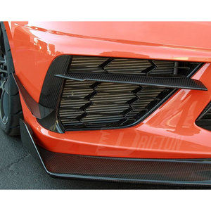 Corvette C8 Stingray - Nuevas rejillas de ventilación del parachoques delantero de fibra de carbono seca con tejido 3K/6K/12K para Chevrolet Z51 2020-2026 - Product Image 1