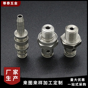 Pièces usinées en acier inoxydable, vis de tuyau d'huile, matériau 304, taille personnalisée, diamètre maximal 50 mm, composants de tournage de précision - Product Image 2