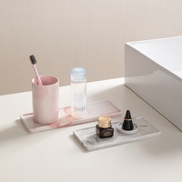 Organisateur de commode décoratif pour la maison en marbre personnalisé parfum plateau cosmétique salle de bain vanité plateau à bijoux en céramique
