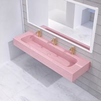 Lavabo mural en acrylique bleu pour enfants, idéal pour les écoles maternelles, les toilettes publiques, multi-vasques