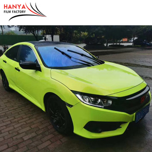 Factory Price Self Adhesive PET Film <strong>Fluorescent</strong> Yellow Auto Body Car Wrap <strong>Vinyl</strong> - Product Image 2